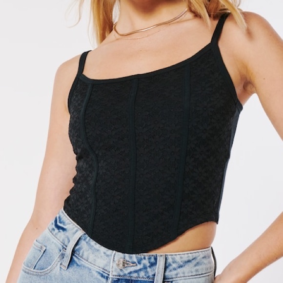 Hollister Tops Nwt Hollister Seamed Lace Corset Cami Poshmark